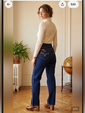 Vintage Givenchy 70's style straight leg  high rise jeans. Size 28.